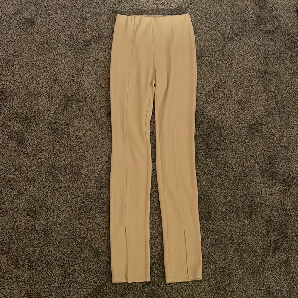 Adika cream pants with slit